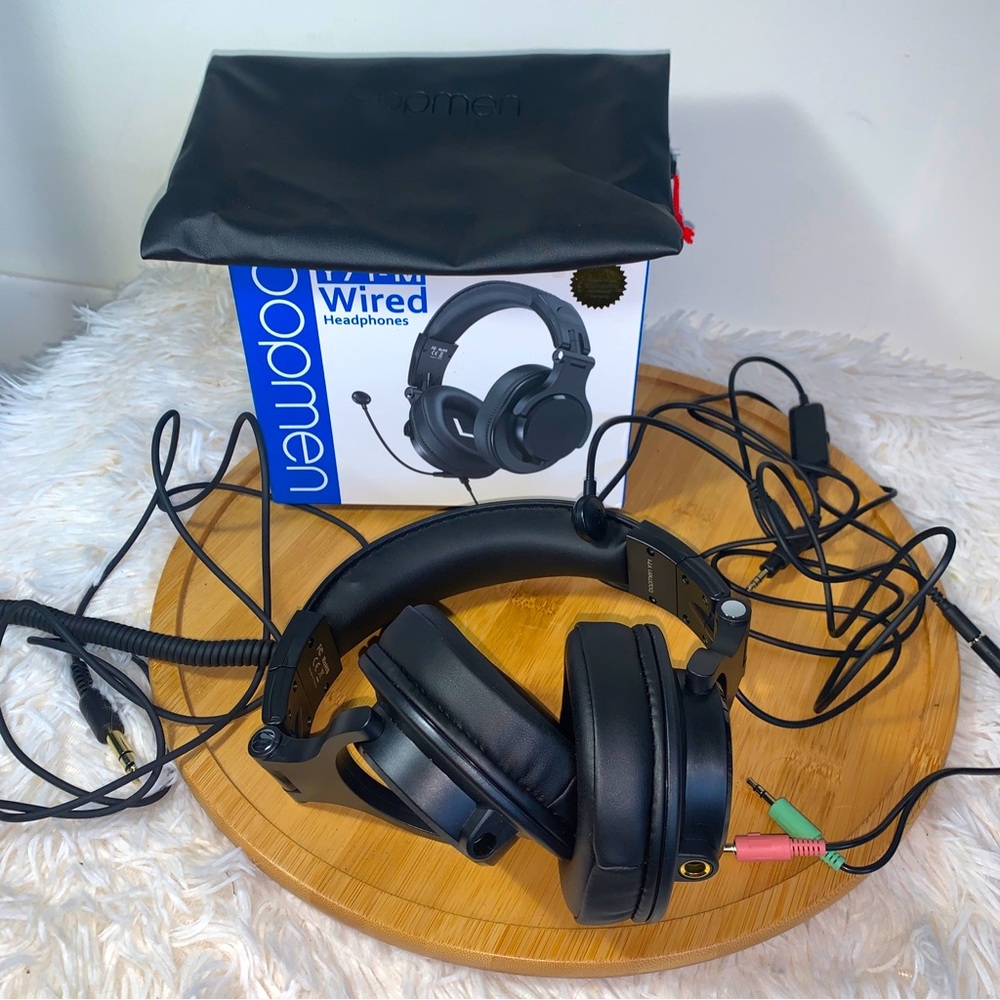 bopmen Over Ear Wired DJ Headphones w/ Shareport Foldable Headsets